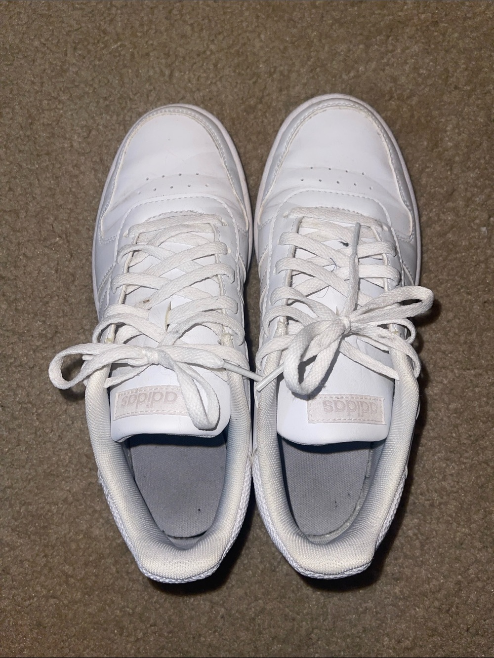 Adidas White Low-Top Lace-Up Sneakers